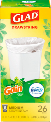 79195 Trash Bag, M, 8 gal, White