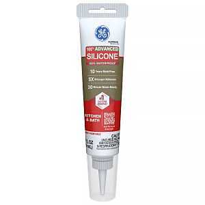 Advanced Silicone 2 2816708 Kitchen & Bath Sealant, Almond, 24 hr Curing, 2.8 fl-oz, Squeeze Tube