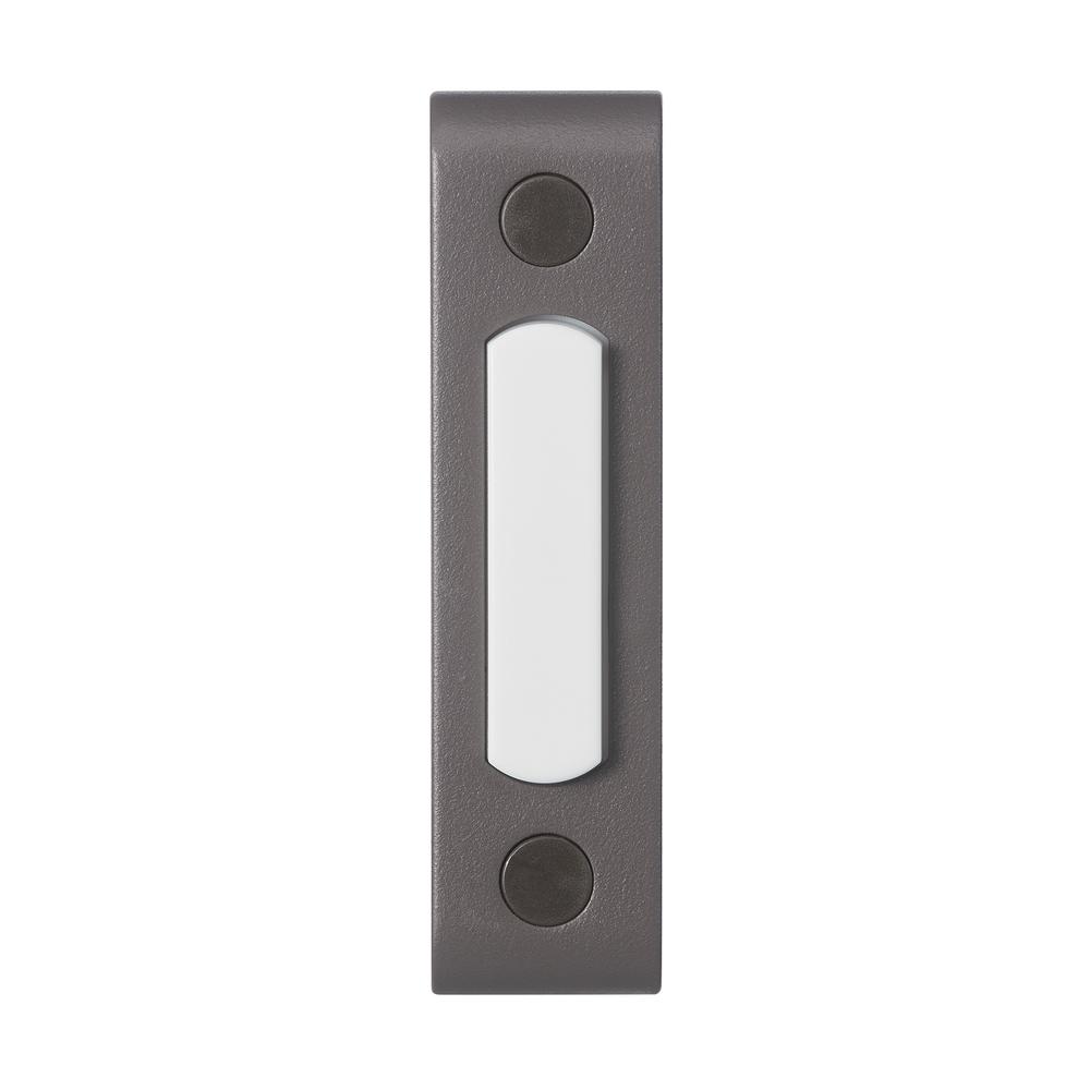 GLOBE ELECTRIC 18000218 Doorbell Pushbutton, Wired, Metal, Brown, Lighted