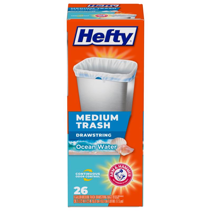 E88534 Ocean Water Trash Bag, 8 gal, Polyethylene, White
