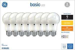 37033 LED Light Bulb, A19 Lamp, 40 W Equivalent, E26 Medium Screw Lamp Base, No, Diffuse, Soft White
