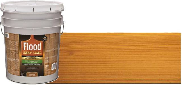 Easy Seal FLDES112/05 Premium Stain and Sealer, Semi-Transparent, Natural Cedar, 5 gal, pail