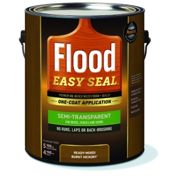 Easy Seal FLDES145/01 Premium Stain and Sealer, Semi-Transparent, Burnt Hickory, 1 gal, Can