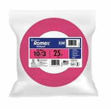 NMB10/3PINK 25 ft. Non-Metallic Cable, NM-B, 10/3. Pink