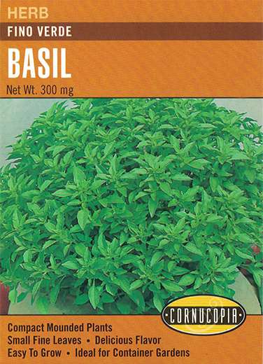 216 Fino Verde Herb Seed, Basil, Ocimum Basilicum, Spring Planting, 250 mg