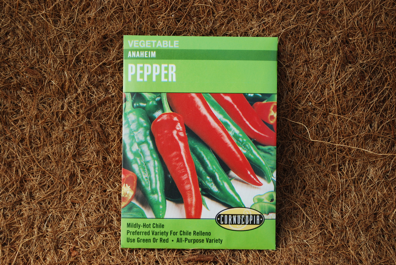 164 Anaheim Seed, Pepper, Capsicum Annuum Anaheim, Spring Planting, 650 mg