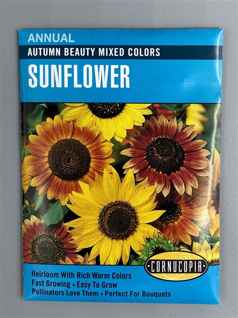 133 Sunflower Autumn Beauty Mix, Helianthus Annuus, Spring, Summer Bloom, Multi-Color Bloom, 1 g