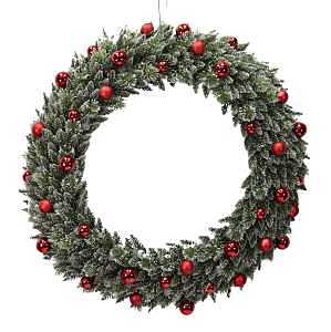 39022 Glitter Wreath, Polyethylene, Battery, Clear Bulb, Hanging Hoop