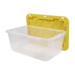793899 Storage Tote, Plastic, Clear/Yellow, 17.8 in L, 26.7 in W, 12-1/2 in H