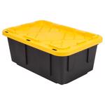 772641 Storage Tote, Polypropylene, Black/Yellow, 15 gal