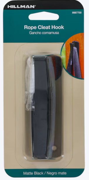 9987750 Rope Cleat Hook, 20 lb Working Load, Steel