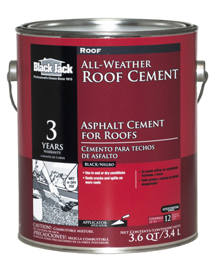 6230-9-34 Roof Cement, Black, Liquid, 3.6 qt