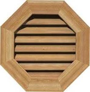 24" Octagon Cedar Louver With Brick Mould