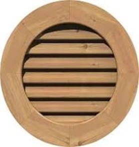 24" Round Pine Louver With Brick Mould