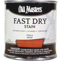 60316 Fast Dry Wood Stain, Semi-Transparent, Oil Base, Cherry, Liquid, 0.5 pt, Can
