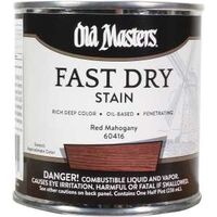 60416 Fast Dry Wood Stain, Semi-Transparent, Oil Base, Red Mahogany, Liquid, 0.5 pt, Can