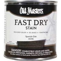 61216 Fast Dry Wood Stain, Semi-Transparent, Oil Base, Spanish Oak, Liquid, 0.5 pt, Can