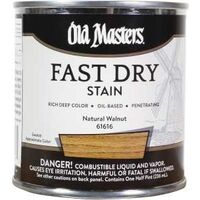 61616 Fast Dry Wood Stain, Semi-Transparent, Oil Base, Natural Walnut, Liquid, 0.5 pt, Can