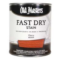 60304 Fast Dry Wood Stain, Semi-Transparent, Oil Base, Cherry, Liquid, 1 qt, Can
