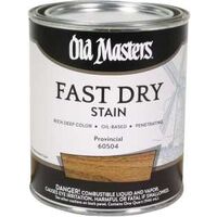 60504 Fast Dry Wood Stain, Semi-Transparent, Oil Base, Provincial, Liquid, 1 qt, Can