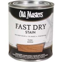 60904 Fast Dry Wood Stain, Semi-Transparent, Oil Base, Cedar, Liquid, 1 qt, Can
