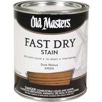 61004 Fast Dry Wood Stain, Semi-Transparent, Oil Base, Dark Walnut, Liquid, 1 qt, Can