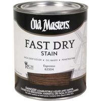 62304 Fast Dry Wood Stain, Semi-Transparent, Oil Base, Espresso, Liquid, 1 qt, Can