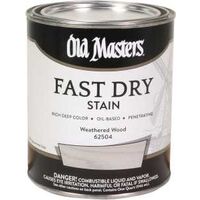 62504 Fast Dry Wood Stain, Semi-Transparent, Oil Base, Weathered Wood, Liquid, 1 qt, Can