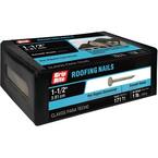 112HGRFG1 Roofing Nail, 1-1/2 in L, Wide Flat Head, 11 ga, Steel, 171/BX