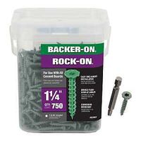 23505 Cement Board Screw, #9 Thread, 1-1/4 in L, Hi-Lo Thread, Serrated Head, Star Drive, Sharp Point