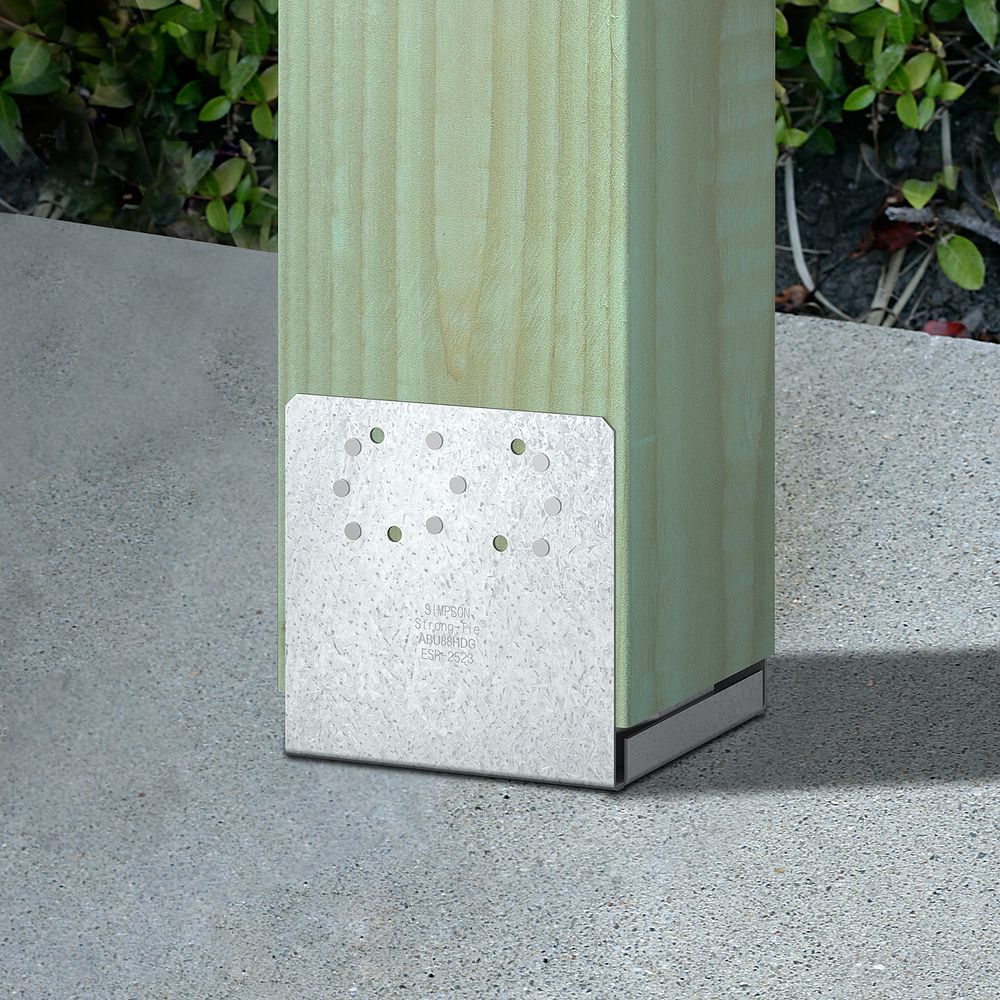AB Series ABU88HDG Post Base, 8 x 8 in Post, 14 ga, Steel, Hot-Dipped Galvanized