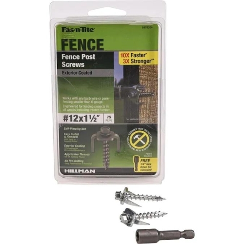 9976304 Fence Post Screw, #12 Thread, 1-1/2 in L, Coarse Thread, Hex Drive, Type 17 Point, Steel, Ceramic
