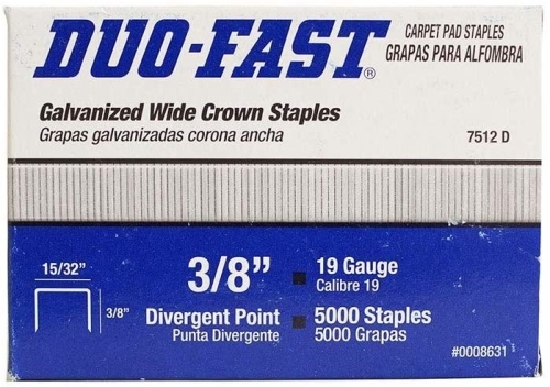 8631 Staple, 15/32 in W Crown, 3/8 in L Leg, Galvanized, 19 ga