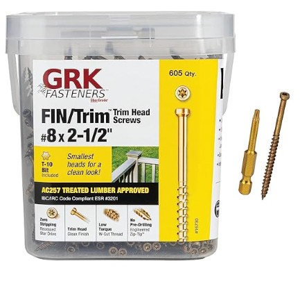 FIN/Trim 16730 Screw, #8 Thread, 2-1/2 in L, Trim Head, Star Drive, Brass, Steel, 605 PAIL