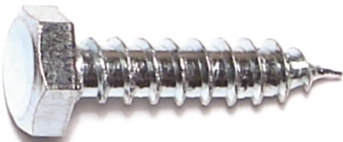 52876 Lag Screw, 1/4 in Thread, 1-1/4 in OAL, Zinc, SAE Measuring