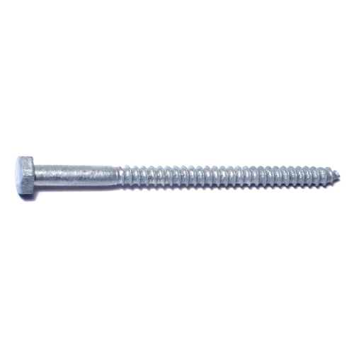 05561 Lag Screw, 1/4 in Thread, 4 in OAL, 2 Grade, Galvanized Steel, SAE Measuring