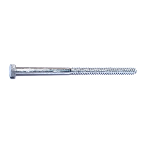 05576 Lag Screw, 5/16 in Thread, 6 in OAL, 2 Grade, Galvanized Steel, SAE Measuring