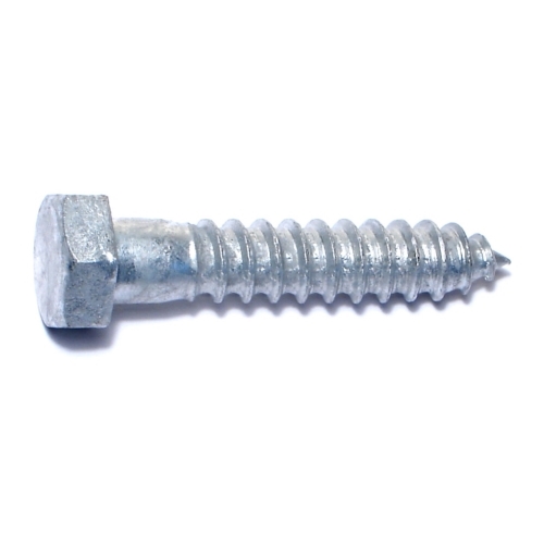 05593 Lag Screw, 1/2 in Thread, 2-1/2 in OAL, 2 Grade, Galvanized Steel, SAE Measuring