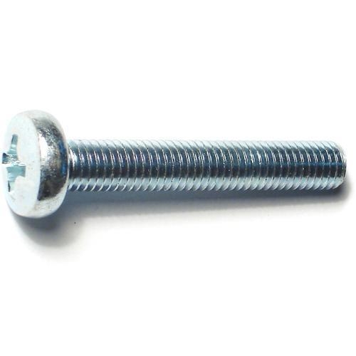 88441 Machine Screw, M8-1.25 Thread, 16 mm L, Coarse Thread, Pan Head, Phillips Drive, Steel, Zinc, 12/PK