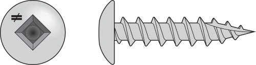 2-1/2" X # 8 Truss Head 305 Stainless Steel #2 Square Drive 100PK