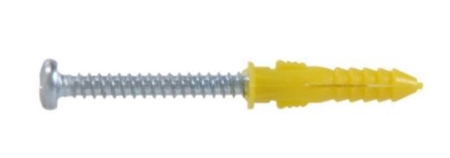 XL-Ribbed Plastic Anchor w/ Screw 6-8-10 Pack