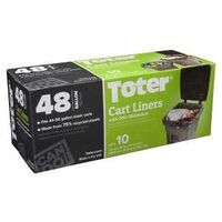 GB048-R8000 Trash Cart Liner, 48 gal, Plastic, Black