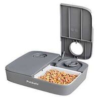 PFD00-17004 Automatic Two Meal Pet Feeder, S, 2-Compartment, Plastic, Gray
