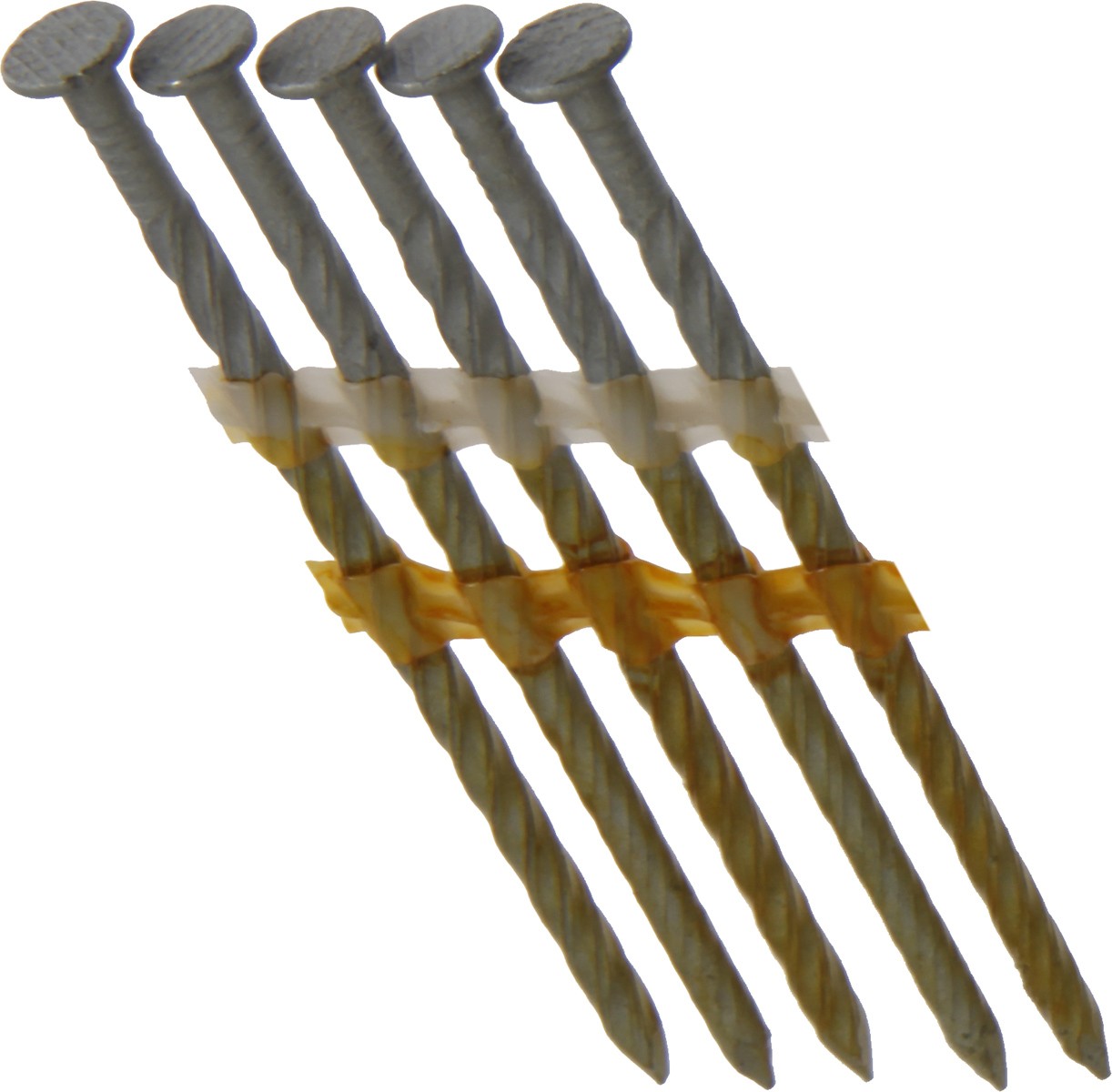 457953 Screw High Carbon Nail, 2 1/4 in L x .120 D, 21 Deg, Round Head, High-Carbon Steel