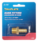 21147 Air Hose Fitting, 3/8 in, MNPT x Barb, Brass