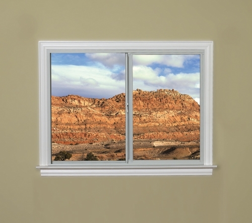 2010 300 Insulated Low-E Obscure Glass 1x1 Bronze Horizontal Sliding Window