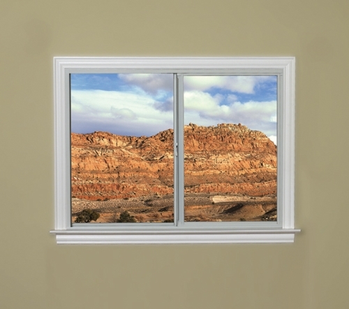4030 300 Insulated Low-E Glass 1x1 White Horizontal Sliding Window