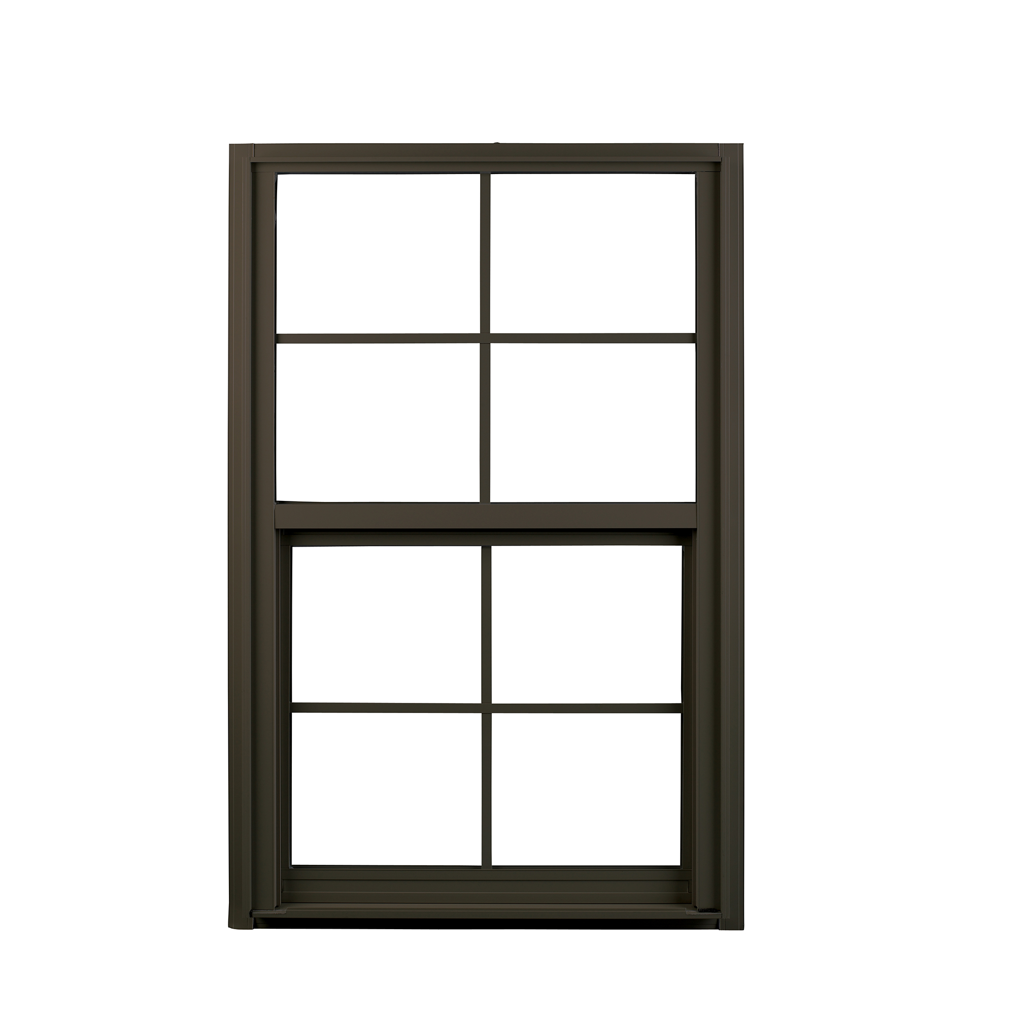 2040 600 Series Insulated Low-E 366 Glass 4/4 Bronze Single Hung, Aluminum