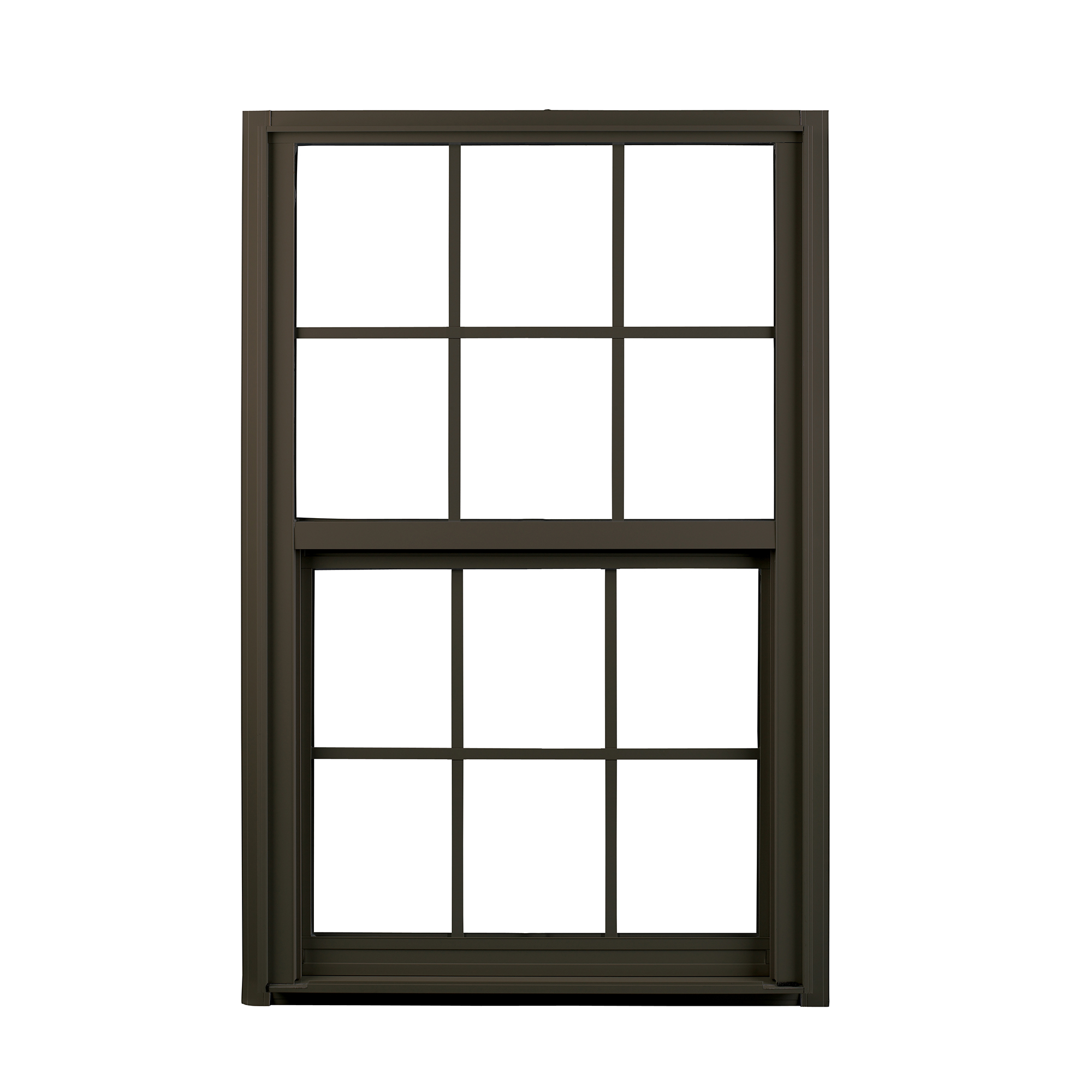 2650 600 Series Insulated Low-E 366 Glass 6/6 Bronze Single Hung, Aluminum