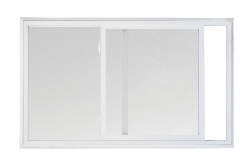 3010 5700 Series Insulated Low-E 366 Obscure Glass 1x1 Divided Lite White Horizontal Slider Window, Vinyl